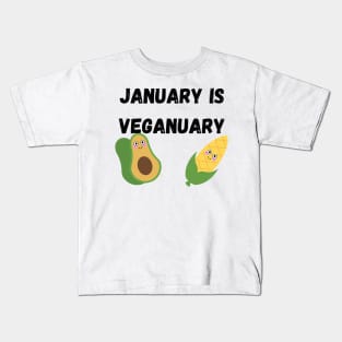 January is Veganuary Kids T-Shirt